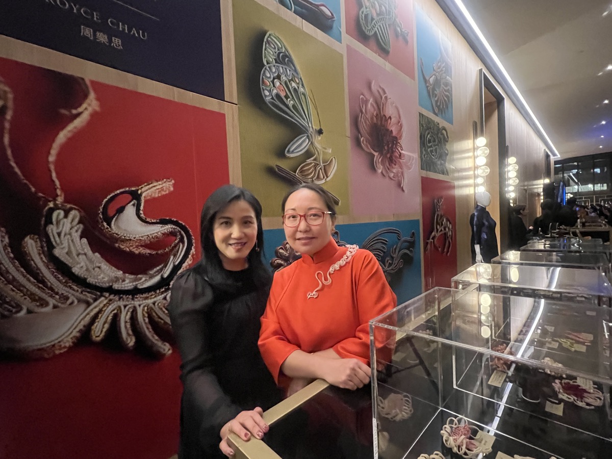 The Director of the Hong Kong Economic and Trade Office (Toronto), Ms Emily Mo (left), pictured with Royce Chau (right), the founder of Handmade by Royce.