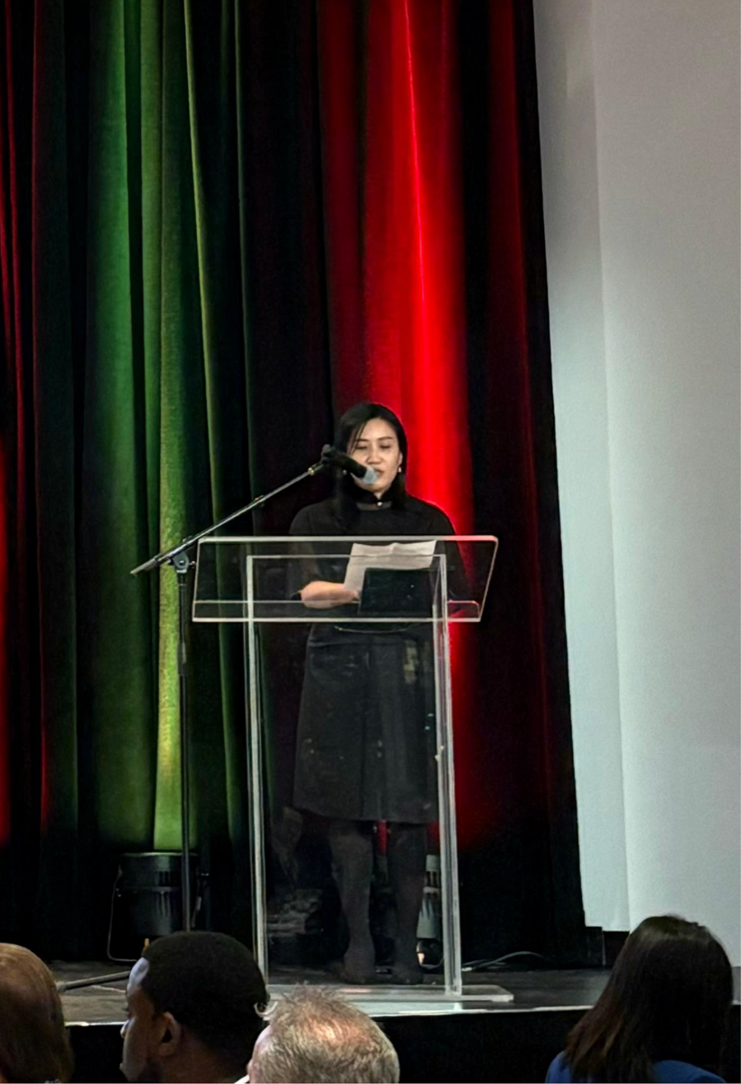 Director of the Hong Kong Economic and Trade Office (Toronto) Ms Emily Mo speaks at the Lunar New Year Gala hosted by the Hong Kong-Canada Business Association (Montreal Section) (HKCBA) on February 5.